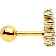 Load image into Gallery viewer, 16G 1/4 Clear CZ Gem Gold Tone Bunch Grapes Cartilage Tragus
