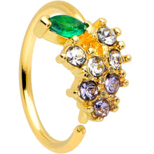 Load image into Gallery viewer, 20G 5/16 Clear Cz Gem Gold Tone Bunch Grapes Nose Hoop
