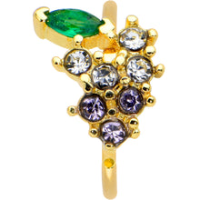 Load image into Gallery viewer, 20G 5/16 Clear Cz Gem Gold Tone Bunch Grapes Nose Hoop
