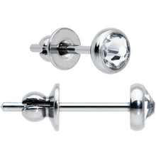 将图片加载到图库查看器，3mm Clear Crystal Implant Grade Titanium Stud Earrings

