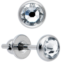 将图片加载到图库查看器，3mm Clear Crystal Implant Grade Titanium Stud Earrings
