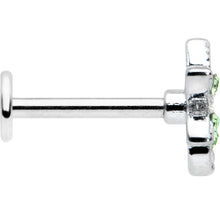 Load image into Gallery viewer, 16G 5/16 Green Gem Textured Pot Leaf Labret Monroe Tragus
