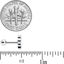 Load image into Gallery viewer, 16G 1/4 Textured Black Paw Prints Cartilage Tragus Earring
