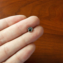 Load image into Gallery viewer, 16G 5/16 Textured Black Paw Print Labret Monroe Tragus

