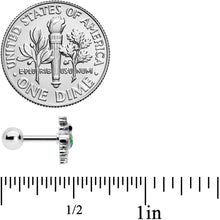 Load image into Gallery viewer, 16G 1/4 Black Gem Polka Dot Frog Cartilage Tragus Earring
