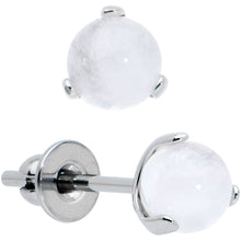 将图片加载到图库查看器，4mm Light Rose Quartz Stone Implant Grade Titanium Stud Earrings
