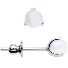 将图片加载到图库查看器，4mm Light Rose Quartz Stone Implant Grade Titanium Stud Earrings
