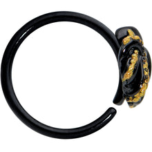 Load image into Gallery viewer, 20G 5/16 Black Understated Octopus Cartilage Closure Ring
