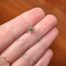 Load image into Gallery viewer, 20G 5/16 Black Gem Gold Tone Blue Crab Nautical Nose Hoop
