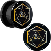 将图片加载到图库查看器，Licensed Dungeons &amp; Dragons D20 Dice Black Screw Fit Plug Set
