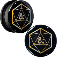将图片加载到图库查看器，Licensed Dungeons &amp; Dragons D20 Dice Black Screw Fit Plug Set
