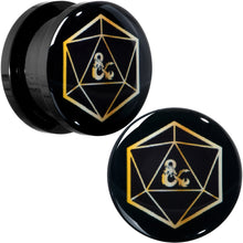 将图片加载到图库查看器，Licensed Dungeons &amp; Dragons D20 Dice Black Screw Fit Plug Set
