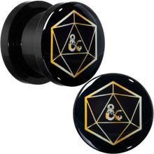 将图片加载到图库查看器，Licensed Dungeons &amp; Dragons D20 Dice Black Screw Fit Plug Set
