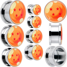 Load image into Gallery viewer, Licensed Dragonball Z Orange 4 Starball Screw Fit Plug Set
