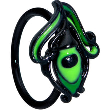 Load image into Gallery viewer, 20G 5/16 Black Striking Peacock Feather Nose Hoop
