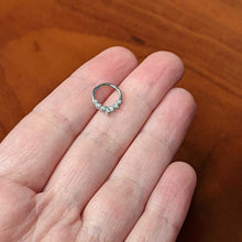 Load image into Gallery viewer, 16G 5/16 Clear CZ Gem Seven Leaf Hinged Segment Ring

