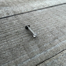 Load image into Gallery viewer, 16G 5/16 Clear Gem Round End Internally Threaded Labret Tragus
