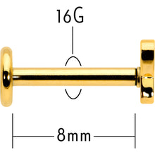 Load image into Gallery viewer, 16G 5/16 Gold Tone Simple Butterfly Internal Thread Labret Tragus
