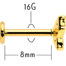 Load image into Gallery viewer, 16G 5/16 Clear Gem Gold Tone Butterfly Internally Threaded Labret

