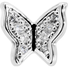 Load image into Gallery viewer, 16G 5/16 Clear Gem Butterfly Internally Threaded Labret Tragus
