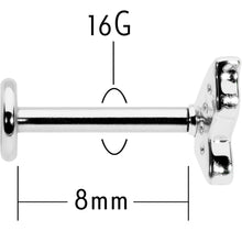 Load image into Gallery viewer, 16G 5/16 Clear Gem Butterfly Internally Threaded Labret Tragus
