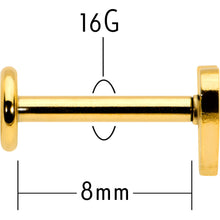Load image into Gallery viewer, 16G 5/16 Gold Tone Simple Heart Internally Threaded Labret Tragus
