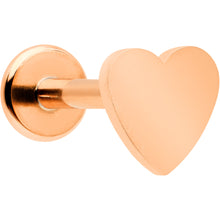 Load image into Gallery viewer, 16G 5/16 Rose Gold Tone Simple Heart Internally Threaded Labret
