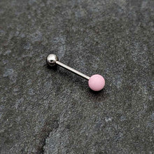 将图片加载到图库查看器，Pink Rose Quartz End Barbell Tongue Ring
