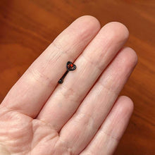 将图片加载到图库查看器，16G 5/16 Red Gem Black Steampunk Skeleton Curved Eyebrow Ring
