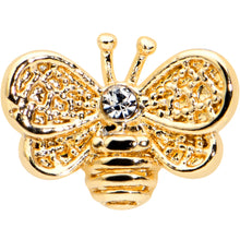 Load image into Gallery viewer, 16G 5/16 Clear Gem Gold Tone Beauty Bee Labret Monroe Tragus
