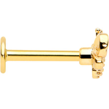 Load image into Gallery viewer, 16G 5/16 Clear Gem Gold Tone Beauty Bee Labret Monroe Tragus
