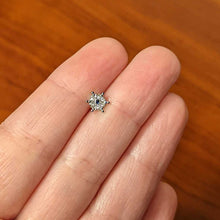 Load image into Gallery viewer, 16G 1/4 Clear Blue Gem Festive Snowflake Cartilage Tragus Earring
