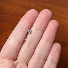 Load image into Gallery viewer, 16G 5/16 Blue Gem Festive Snowflake Christmas Curved Eyebrow Ring
