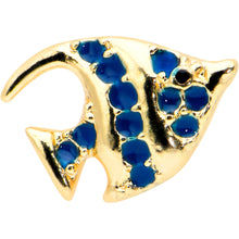 Load image into Gallery viewer, 16G 1/4 Gold Tone Blue Adorable Angelfish Cartilage Tragus
