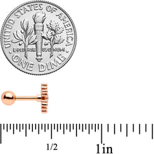 Load image into Gallery viewer, 16G 1/4 Clear Gem Rose Gold Tone Pretty Snowflake Cartilage Tragus
