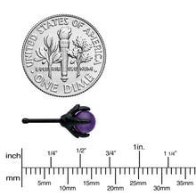 Load image into Gallery viewer, 20G 1/4 Purple Synthetic Amethyst Black Claw Hand Nose Bone
