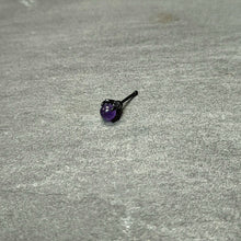 Load image into Gallery viewer, 20G 1/4 Purple Synthetic Amethyst Black Claw Hand Nose Bone
