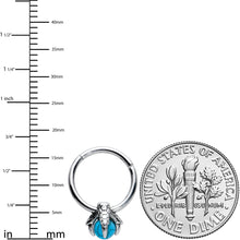 Load image into Gallery viewer, 16G 3/8 Blue Turquoise Claw Hand Dangle Hinged Segment Ring
