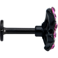 将图片加载到图库查看器，16G 1/4 Pink Gem Black Midnight Butterfly Labret
