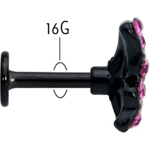 将图片加载到图库查看器，16G 1/4 Pink Gem Black Midnight Butterfly Labret
