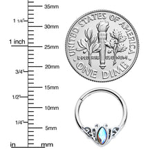 Load image into Gallery viewer, 16G 3/8 Aurora Gem Deco Waves Hinged Segment Ring
