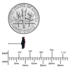 Load image into Gallery viewer, 20G 1/4 Pink Gem Midnight Black Butterfly Nose Bone
