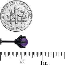 Load image into Gallery viewer, 16G 5/16 Purple Amethyst Black Claw Hand Labret Monroe Tragus

