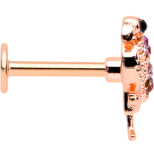 Load image into Gallery viewer, 16G 5/16 Pink Gem Rose Gold Tone Fashion Flamingo Labret Tragus
