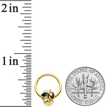 Load image into Gallery viewer, 16G 3/8 Gold Tone Mom Baby Whale Hinged Segment Ring
