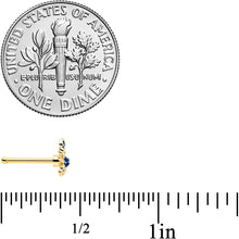 Load image into Gallery viewer, 20G 1/4 Black Gem Gold Tone Blue Crab Nautical Nose Bone
