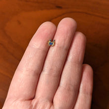 Load image into Gallery viewer, 20G 1/4 Black Gem Gold Tone Blue Crab Nautical Nose Bone

