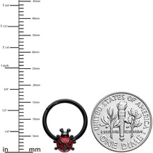 将图片加载到图库查看器，16G 3/8 Black Classic Ladybug Hinged Segment Ring
