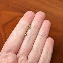 Load image into Gallery viewer, 16G 5/16 Orange Black Gem Gold Tone Butterfly Curved Eyebrow Ring
