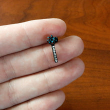 Load image into Gallery viewer, 16G 1/4 Clear Gem Black Night Palm Tree Dangle Cartilage Earring
